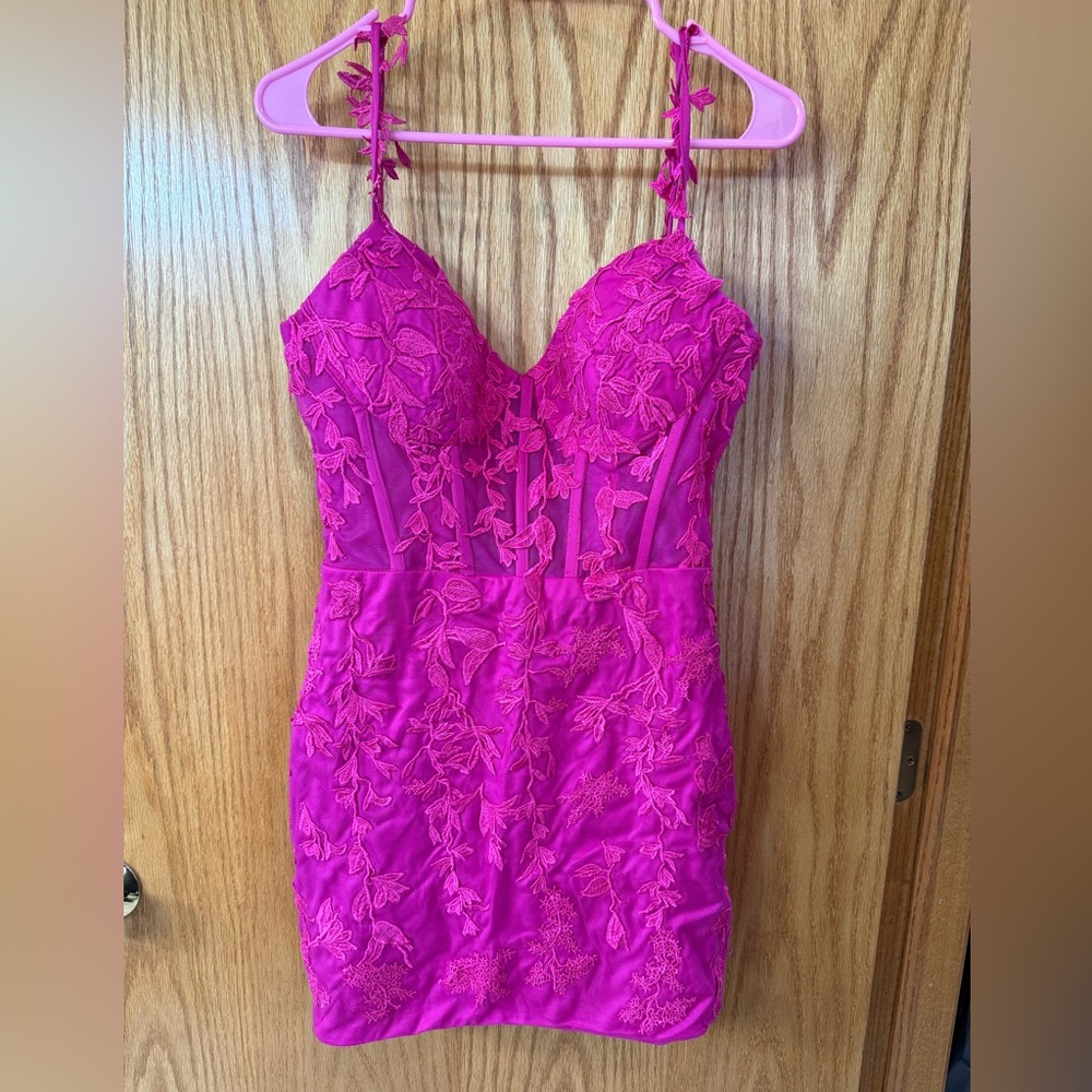 Elegant Pink Lace Dress